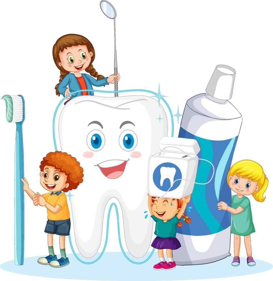 7297722-happy-children-holding-dentifrice-brosse-a-dents-et-soie-sur-fond-blanc-gratuit-vectoriel