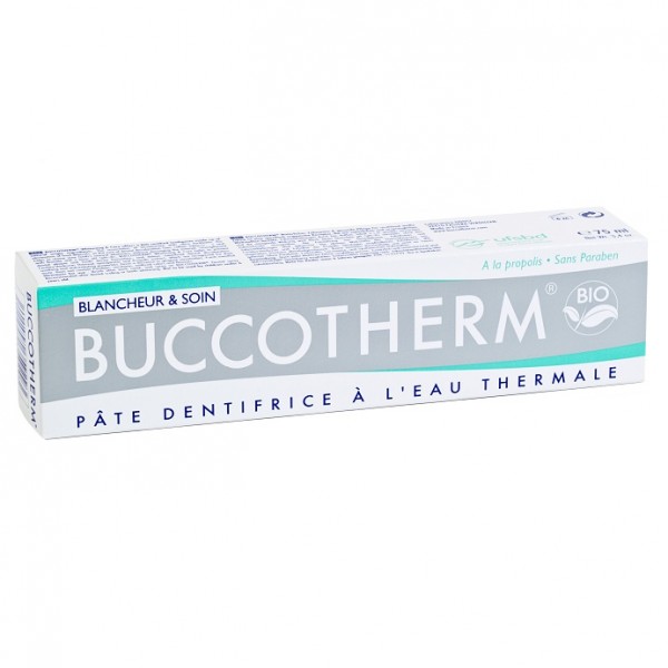 BUCCOTHERM-DENTIFRICE-PATE-BLANCHEUR-et-SOIN-BIO-GOUT-MENTHE-75-ML